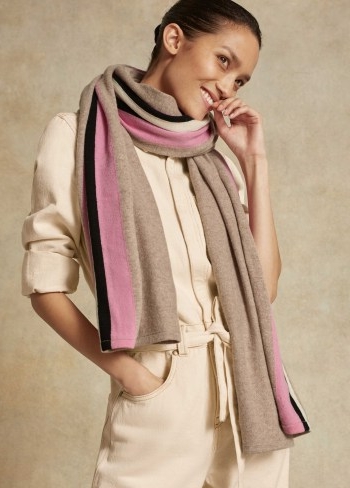 Me+Em Cashmere Throw ~ meandem accessories ~ fashion throws ~ pink and neutral scarves