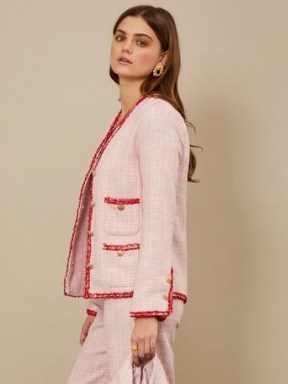 sister jane Waltzer Tweed Jacket ~ pink textured jackets