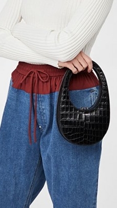 small croc effect handbag / Coperni Mini Swipe Bag / crocodile embossed leather bags