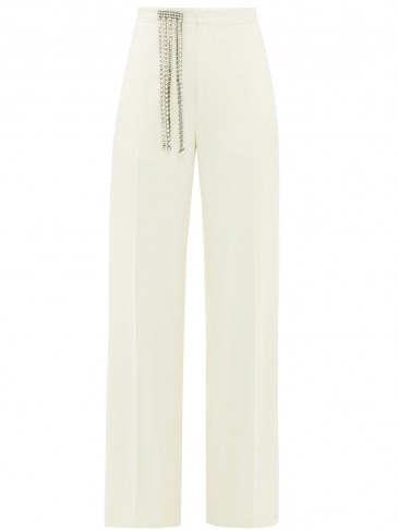 CHRISTOPHER KANE Crystal-embellished brushed wool-twill trousers - flipped