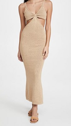 Cult Gaia Serita Knit Dress in Sand ~ glamorous knitted cut out dresses