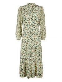 OLIVER BONAS Cute Cluster Floral Print Yellow Maxi Dress | vintage style dresses