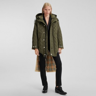BURBERRY Detachable Hood Quilted Nylon and Cotton Parka ~ modern classics ~ contemporary parkas - flipped
