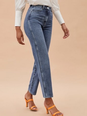 Reformation Denver Jean | blue denim | slim jeans - flipped