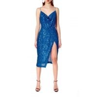 Aggi Kim Dress Brilliant Blue / sequinned skinny strap evening dresses / sparkling occasion glamour