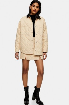 TOPSHOP Ecru Quilted Denim Jacket ~ quilt pattern jackets
