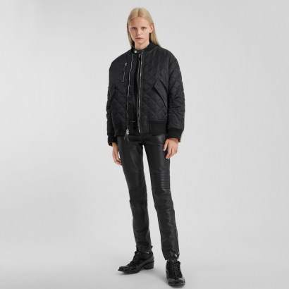BURBERRY Diamond Quilted Nylon and Cotton Bomber Jacket ~ classic style jackets - flipped