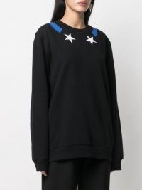 Givenchy star-embroidered sweatshirt | black designer sweatshirts
