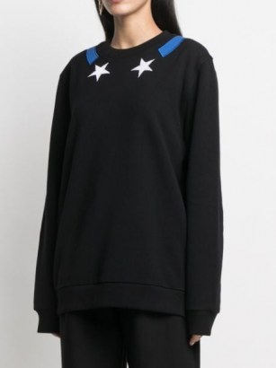 Givenchy star-embroidered sweatshirt | black designer sweatshirts - flipped