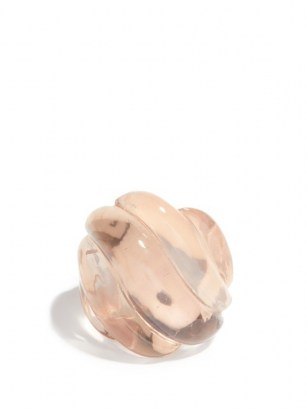 FERNANDO JORGE Gleam rose quartz, amethyst & 18kt rose gold ring ~ chunky pink statement rings - flipped