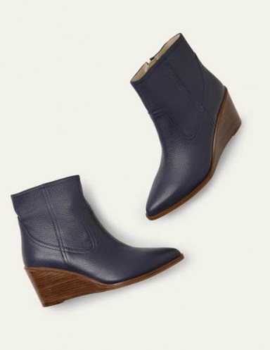 Boden Grafton Boots | navy blue wedges | wedge heels