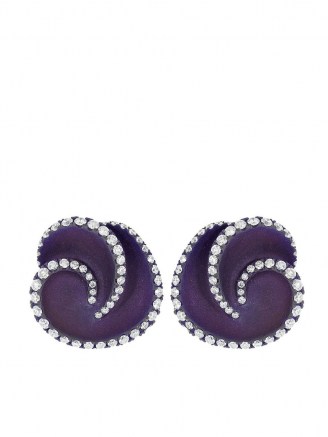 graziela diamond swirl stud earrings / purple statement studs