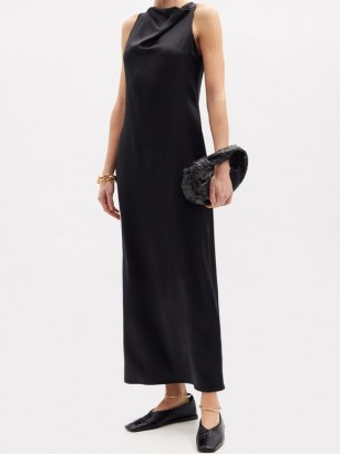 LA COLLECTION Gwyneth silk-satin maxi dress | long elegant evening dresses