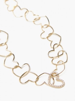 YVONNE LÉON Heart-link diamond & gold necklace | luxe necklaces | hearts | fine jewellery