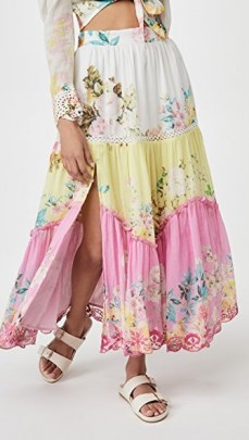 Hemant and Nandita Midi Skirt / floral thigh high split summer skirts - flipped