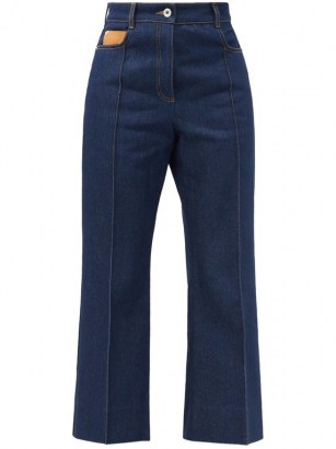PACO RABANNE High-rise pintucked kick-flare jeans ~ cropped denim flares