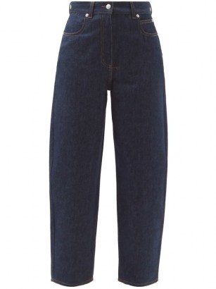 ALEXANDER MCQUEEN High-rise straight-leg jeans ~ dark blue designer denim - flipped