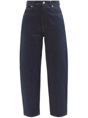 ALEXANDER MCQUEEN High-rise straight-leg jeans ~ dark blue designer denim