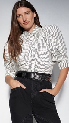 Isabel Marant Eori Blouse | striped puff sleeve blouses