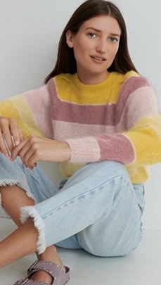 Isabel Marant Etoile Daniel Mohair Pullover Yellow / stripe colour block jumpers