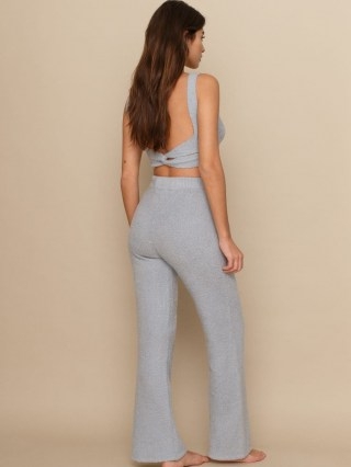 Reformation Isle Two Piece Set – blue loungewear trousers and crop top co-ord