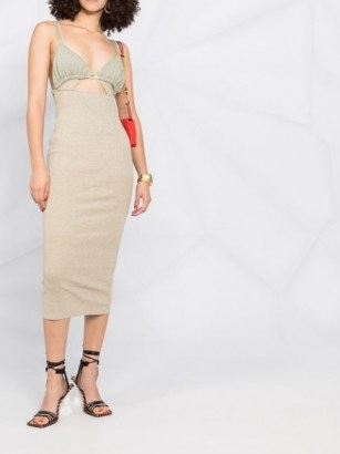 Jacquemus knitted midi dress | fine knit strappy evening dresses - flipped