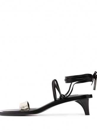 Jil Sander strappy leather slide sandals / tapered kitten heels