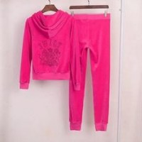 Juicy Couture Velvet Zip Up Hoodie & Tracksuit Pants 2 Piece Set ~ casual fashion sets