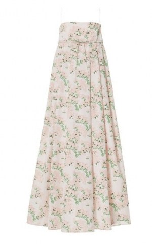 Bernadette Antwerp Jules Floral-Print Taffeta Maxi Dress ~ pink floral spaghetti strap dresses - flipped