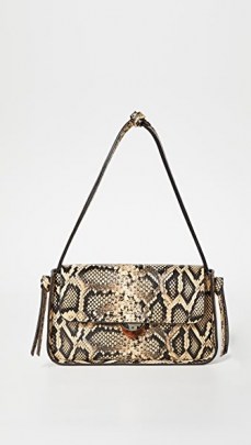 Loeffler Randall Maggie Baguette Bag / snake effect handbag - flipped