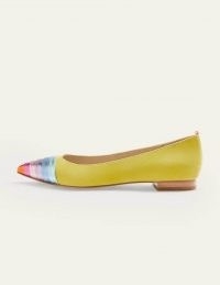 Boden Louise Flats | Chartreuse pointed toe flat pumps