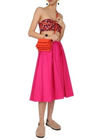 MARNI COTTON POPLIN WHEEL SKIRT | fuchsia pink midi skirts - flipped
