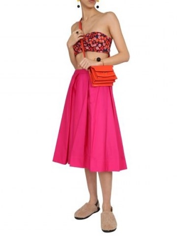 MARNI COTTON POPLIN WHEEL SKIRT | fuchsia pink midi skirts