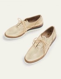 Boden Matilda Platform Brogues | metallic gold lace up shoes