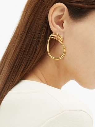 CHARLOTTE CHESNAIS Maxi Round Trip 18kt gold-vermeil earrings ~ statement hoops - flipped