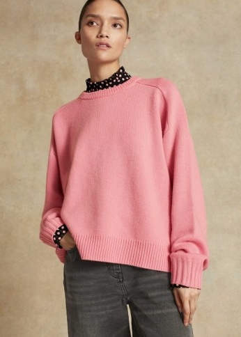 Me+Em Merino Cashmere Boyfriend Jumper ~ pink oversized sweater ~ slouchy knitwear ~ meandem jumpers