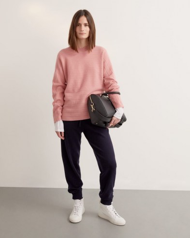 Jigsaw MERINO SLOUCHY JUMPER PINK | luxe oversized jumpers - flipped