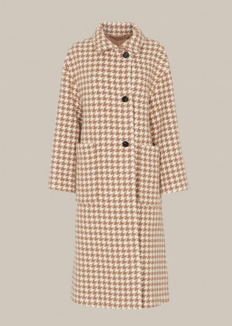 Whistles DOGSTOOTH FUNNEL NECK COAT ~ classic checked coats ~ dogtooth checks ~ houndstooth outerwear