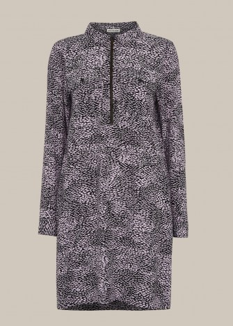 WHISTLES KAY RIPPLE PRINT SHIFT DRESS / sustainable clothing / printed day dresses - flipped