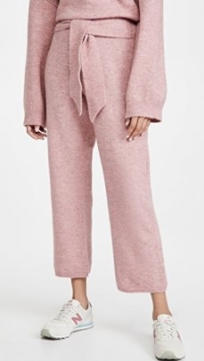Nanushka Nea Pants ~ pink brushed knit trousers - flipped
