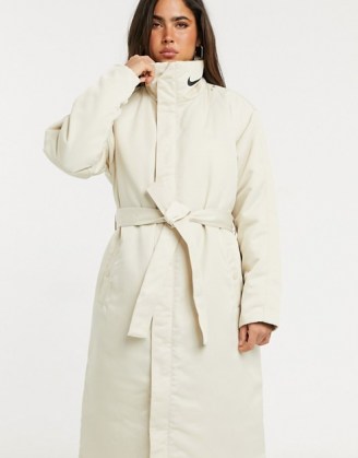 Nike trench coat in cream ~ tie waist winter coats