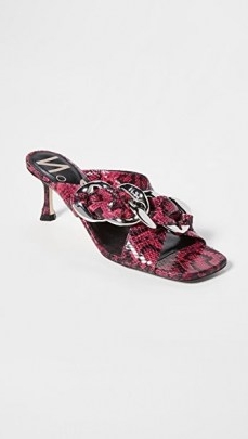 No. 21 Mule Sandals Fuchsia/Nero / pink and black snake effect mules