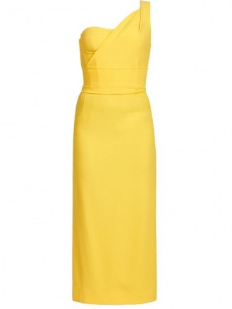 DOLCE & GABBANA Yellow one-shoulder cady dress ~ Italian event dresses - flipped