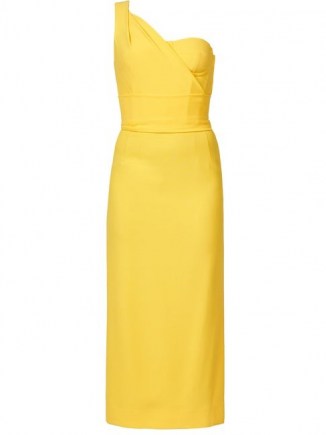 DOLCE & GABBANA Yellow one-shoulder cady dress ~ Italian event dresses
