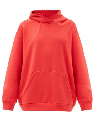 RAEY Oversized cotton-jersey hooded sweatshirt – red sweatshirts with hoods