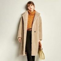 Ultamodan Shearling Teddy Bear Icon Coat ~ brown single breasted winter coats