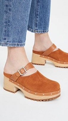 Rachel Comey Grader Clogs in Saddle - flipped