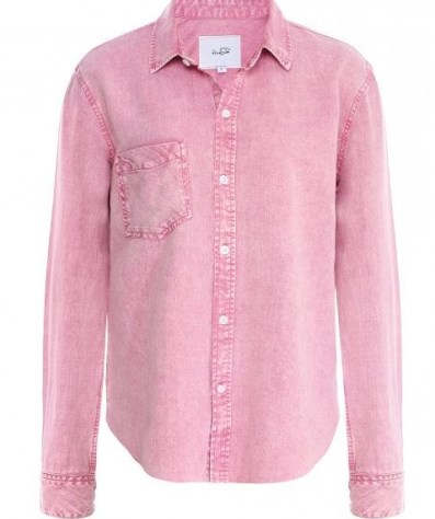 RAILS Ingrid Raw Acid Wash Shirt ~ pink denim shirts - flipped