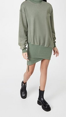Retrofete Desreen Sweatshirt Dress / casual green dresses / comfy fashion - flipped