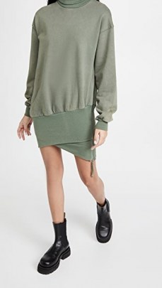 Retrofete Desreen Sweatshirt Dress / casual green dresses / comfy fashion